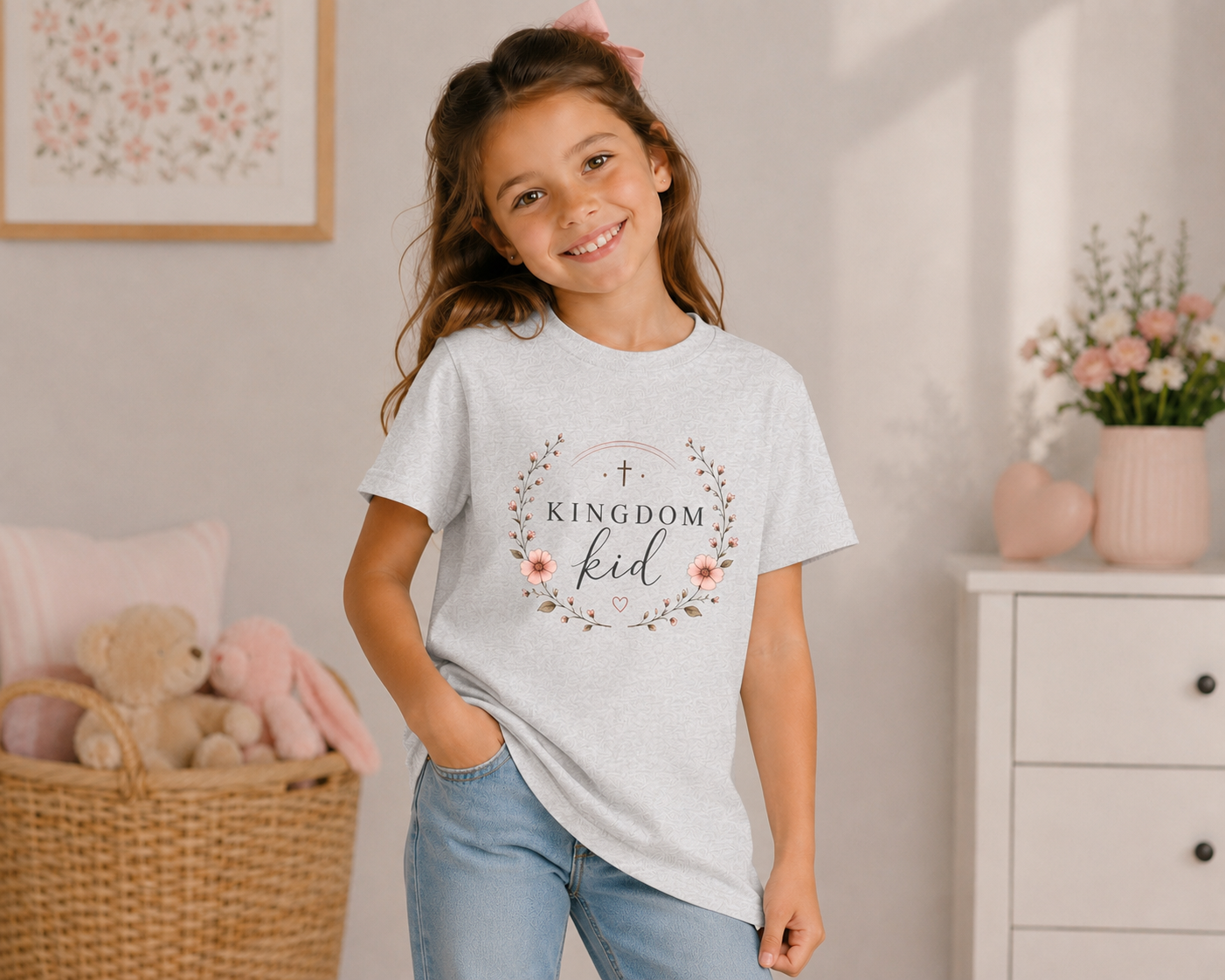 Kingdom Kid Christian Youth Shirt, Faith Based Apparel, Religious Clothing