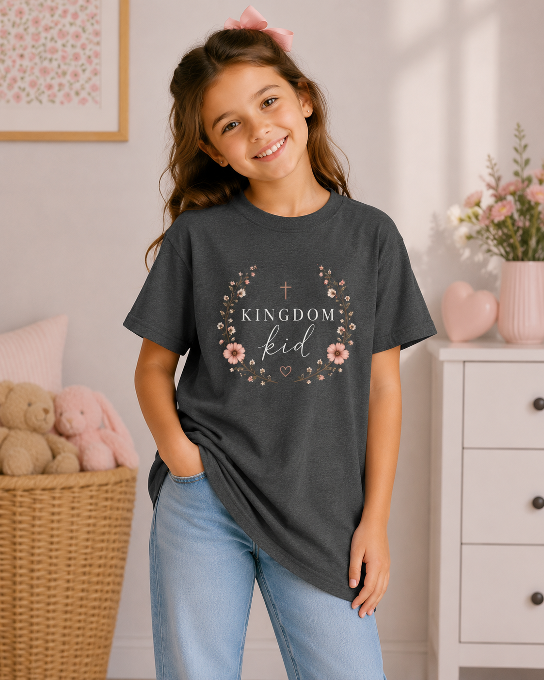 Kingdom Kid Christian Youth Shirt, Faith Based Apparel, Religious Clothing